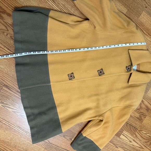 Michelle Bordeau Vintage Mustard/Olive Green Swing Coat Made in Italy - Picture 7 of 10